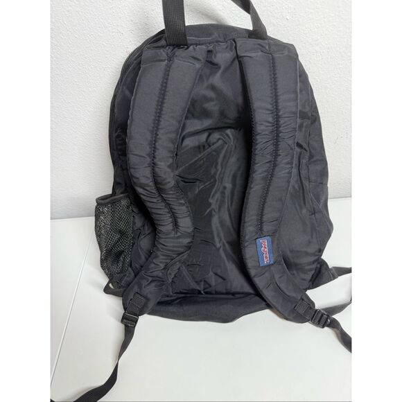 Vintage JanSport Black Backpack  Padded Shoulder Straps Mesh Pockets - Picture 6 of 16